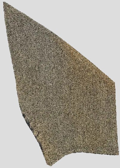 RGB UAV orthomap of a field plot showing tan and grey-green soil and vegetation texture
